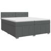 vidaXL Posteľ boxspring s matracom Tmavosiv&aacute; 200 x 200 cm L&aacute;tka