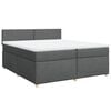 vidaXL Boxspring posteľ s matracom tmavosiv&aacute; 200x200 cm l&aacute;tka