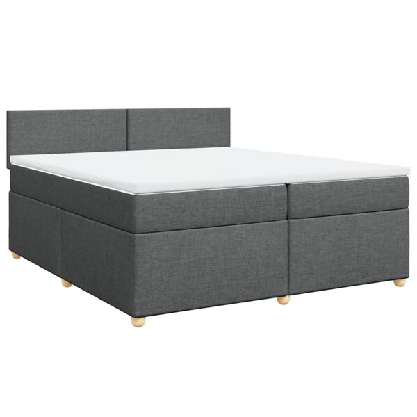vidaXL Boxspring posteľ s matracom tmavosiv&aacute; 200x200 cm l&aacute;tka