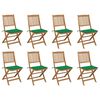 vidaXL Skladacie vonkaj&scaron;ie stoličky s podložkami 8 ks ak&aacute;ciov&yacute; mas&iacute;v