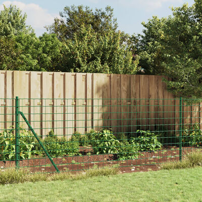 vidaXL Drôtený plot s kotviacimi hrotmi zelený 0,8x25 m