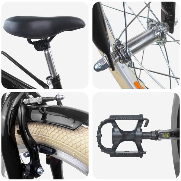 vidaXL Detsk&eacute; Kolo 24 Palcov pre 8-12 rokov Čierna