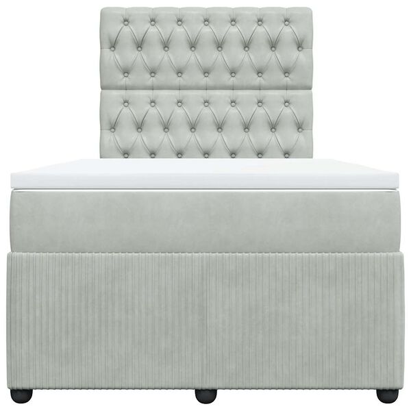 vidaXL Posteľn&yacute; r&aacute;m boxsping s matracom bledosiv&yacute; 120x200 cm zamat