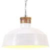 vidaXL Industri&aacute;lna z&aacute;vesn&aacute; lampa 58 cm, biela E27