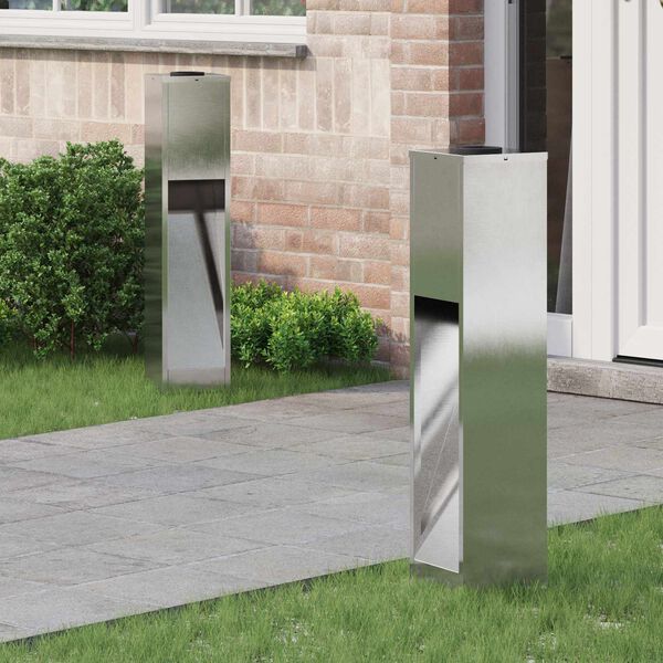 vidaXL Sol&aacute;rna LED chodn&iacute;kov&aacute; lampa 2 pcs Strieborn&aacute; Nerezov&aacute; oceľ