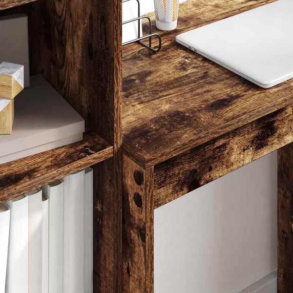 vidaXL St&ocirc;l so z&aacute;suvkou 2 pcs Dymov&aacute; dub