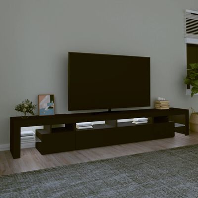 vidaXL TV skrinka s LED svetlami čierna 260x36,5x40 cm