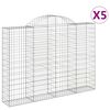vidaXL Obl&uacute;kov&eacute; gabionov&eacute; ko&scaron;e 5 ks 200x30x140/160 cm pozink. železo
