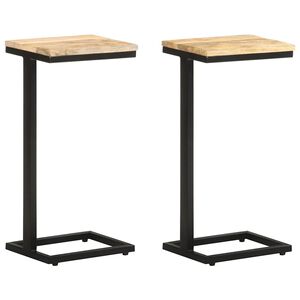 vidaXL Pr&iacute;ručn&eacute; stol&iacute;ky 2 ks 31,5x24,5x64,5 cm surov&eacute; mangov&eacute; drevo