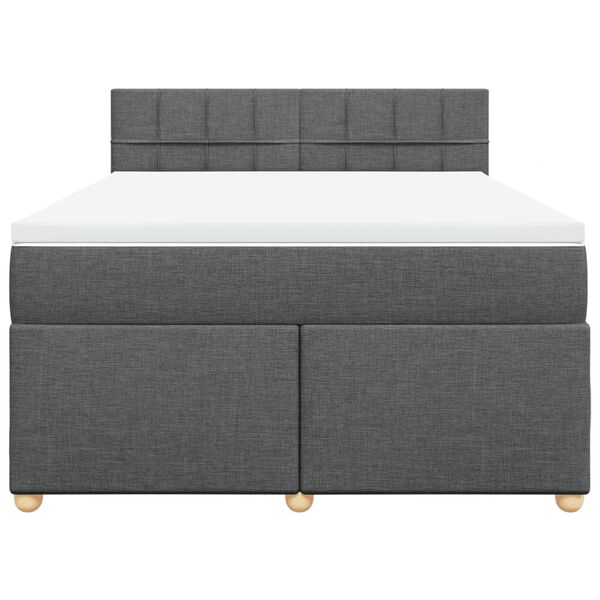 vidaXL Boxspring posteľ s matracom tmavosiv&aacute; 160x200 cm l&aacute;tka