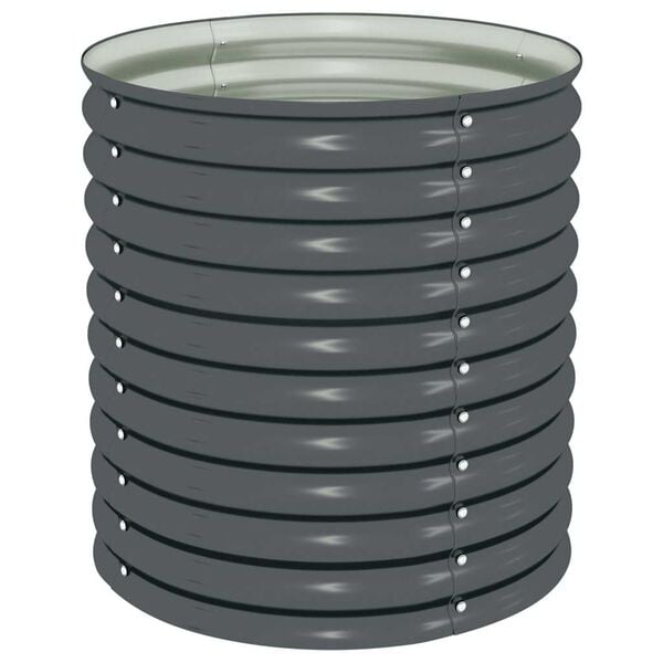 vidaXL Vyvýšený záhradný záhon 80x80x81 cm, pozinkovaná oceľ, sivý