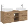 vidaXL Set kabinetov do k&uacute;peľne 3 ks Dub artisan 129 x 41 x 80 cm