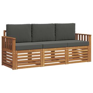 vidaXL S&uacute;pravy pohoviek s vank&uacute;&scaron;om 3 pcs Pr&iacute;rodn&aacute; a antracitov&aacute;