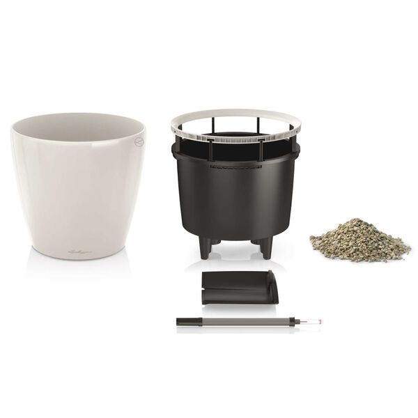 LECHUZA Kvetináč CLASSICO LS 43 ALL-IN-ONE, vysoký lesk, biely 16080