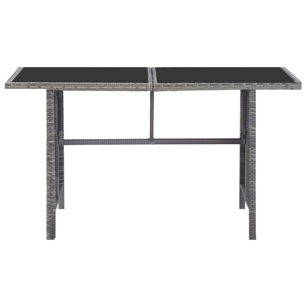 vidaXL 5-dielna vonkajšia jedálenská súprava s podložkami sivá polyratanová