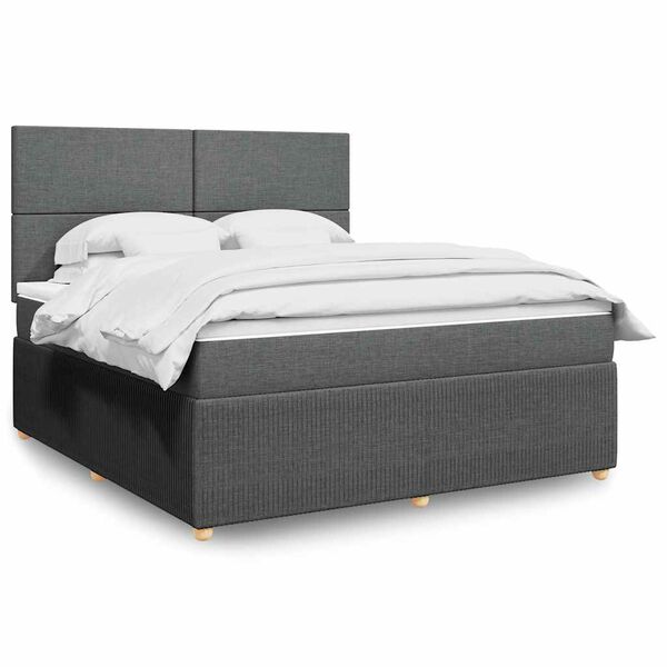 vidaXL Boxspring posteľ s matracom tmavosiv&aacute; 180x200 cm l&aacute;tka