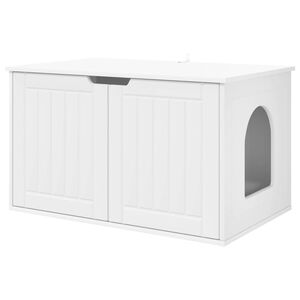 vidaXL Mačka Dom Biela 85 x 55 x 50,5 cm Kompozitn&eacute; drevo