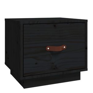 vidaXL Nočn&yacute; stol&iacute;k čierny 40x34x35 cm mas&iacute;vne borovicov&eacute; drevo