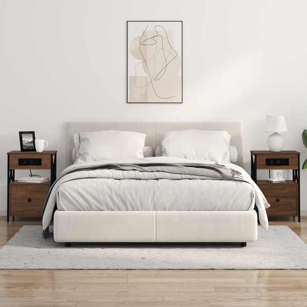 vidaXL Nočn&yacute; stol&iacute;k Hned&yacute; dub 40 x 31 x 60 cm Kompozitn&eacute; drevo