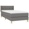 vidaXL Boxspring posteľ s matracom tmavosiv&aacute; 90x190 cm l&aacute;tka
