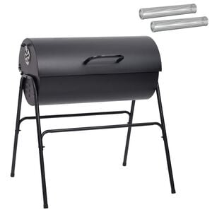 vidaXL Sudov&yacute; gril s 2 varn&yacute;mi ro&scaron;tami 3 ks 80 x 73 x 90 cm Kov Čierna