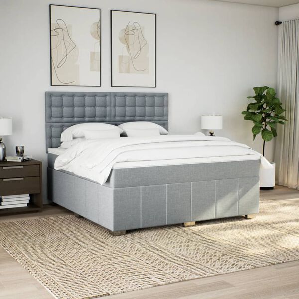 vidaXL Boxspring posteľ s matracom bledosiv&aacute; 180x200 cm l&aacute;tka