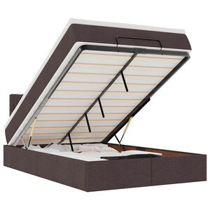 vidaXL Osmansk&aacute; posteľ s matracom Tmavohned&aacute; 120x190 cm L&aacute;tka