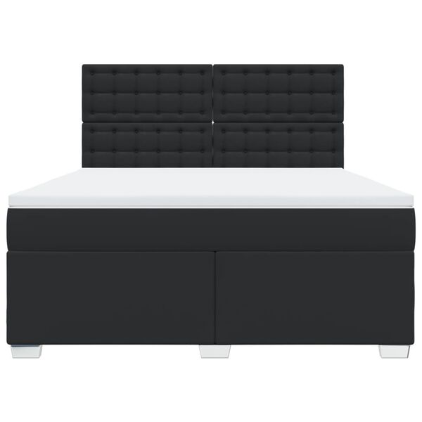 vidaXL Boxspring posteľ s matracom čierna 180x200 cm umel&aacute; koža