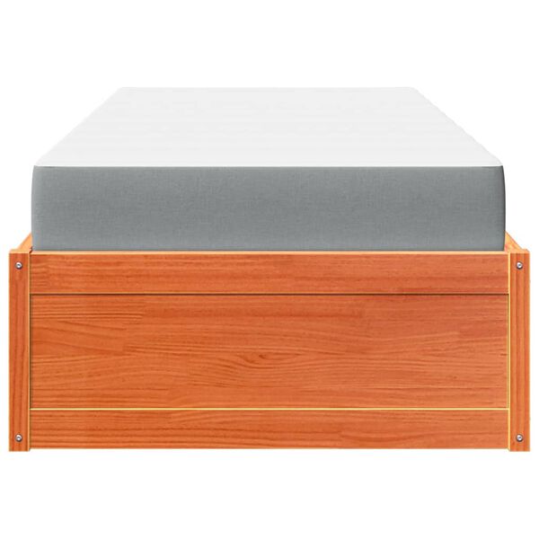 vidaXL Posteľ s matracom voskovo hnedá 100x200 cm masívna borovica