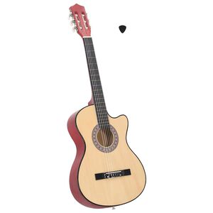 vidaXL Folkov&aacute; akustick&aacute; gitara Cutaway so 6 strunami 38" lipov&eacute; drevo