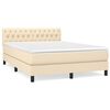 vidaXL Boxspring posteľ s matracom kr&eacute;mov&yacute; 140x190 cm l&aacute;tka