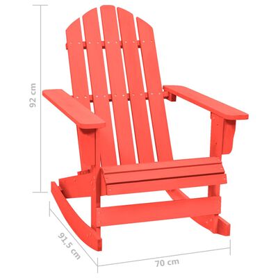 vidaXL Záhradná hojdacia stolička Adirondack jedľový masív červená