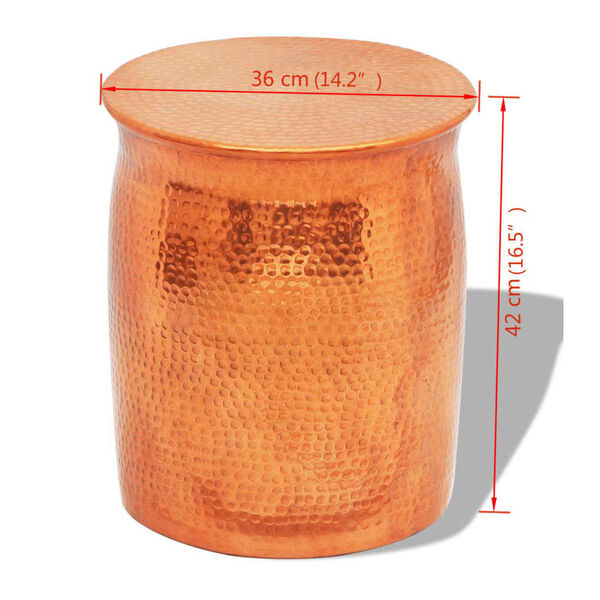 vidaXL Tepan&aacute; hlin&iacute;kov&aacute; stolička/pr&iacute;ručn&yacute; stol&iacute;k, farba mosadze/medi