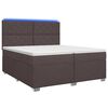 vidaXL Posteľ boxspring s matracom Tmavohned&aacute; 200 x 200 cm L&aacute;tka