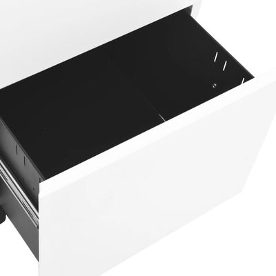 vidaXL Mobilná kartotéka biela 39x45x67 cm oceľ