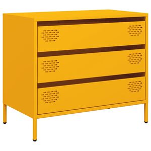 vidaXL Komoda horčicovožlt&aacute; 68x39x58,5 cm oceľ valcovan&aacute; za studena