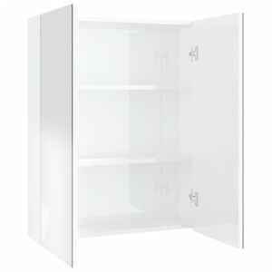 vidaXL K&uacute;peľňov&aacute; zrkadlov&aacute; skrinka 60x15x75 cm MDF leskl&aacute; biela