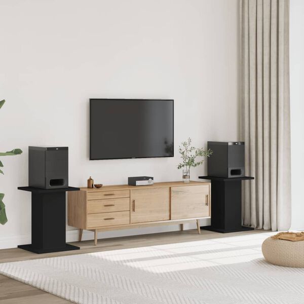 vidaXL Stojany na reproduktor 2 ks čierne 30x30x60 cm kompozitn&eacute; drevo