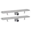 vidaXL Rovn&yacute; sprchov&yacute; odtok 2 ks 630x140 mm nehrdzavej&uacute;ca oceľ