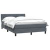 vidaXL Posteľn&yacute; r&aacute;m boxspring s matracom tmavosiv&yacute; 140x210 cm zamat