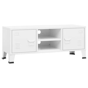 vidaXL Industri&aacute;lna TV skrinka biela 105x35x42 cm kovov&aacute;