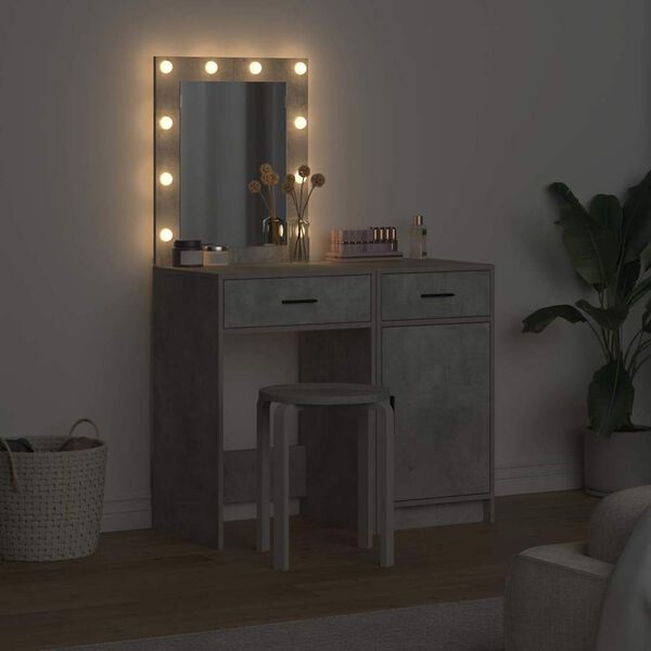 vidaXL Toaletn&yacute; stol&iacute;k 2 pcs Siv&aacute; 50 x 41 x 135 cm Kompozitn&eacute; drevo