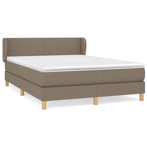 vidaXL Posteľn&yacute; r&aacute;m boxspring s matracom sivohned 140x200 cm l&aacute;tka