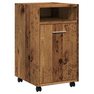 vidaXL Skrinka s kolieskami Old Wood 33x38x60 cm Engineered Wood