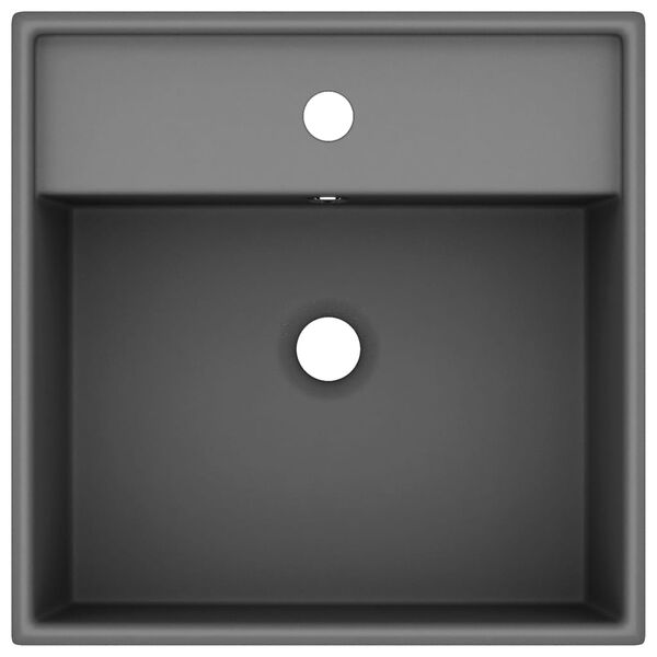 vidaXL Luxusn&eacute; um&yacute;vadlo, prepad, matn&eacute; tmavosiv&eacute; 41x41 cm, keramika