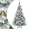 vidaXL Umel&yacute; vianočn&yacute; stromček s 300 LED-i Biela 180 cm PE a PVC