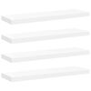 vidaXL Pl&aacute;vaj&uacute;ce n&aacute;stenn&eacute; police 4 ks, biele 80x23,5x3,8 cm, MDF
