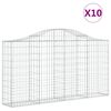 vidaXL Obl&uacute;kov&eacute; gabi&oacute;nov&eacute; ko&scaron;e 10 ks 200x30x100/120cm pozinkov. železo