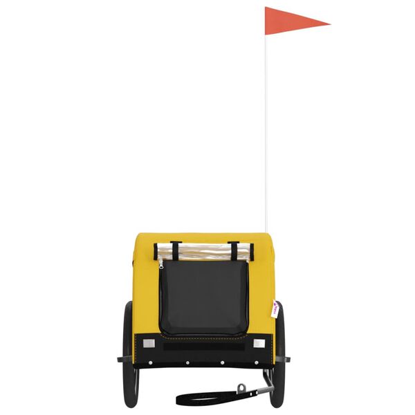 vidaXL Cyklovozík pre zvieratá, žtlo čierny, oxfordská látka, železo