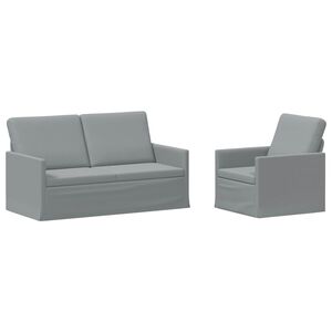 vidaXL Sada pohoviek 2 pcs Svetlosiv&aacute; L&aacute;tka